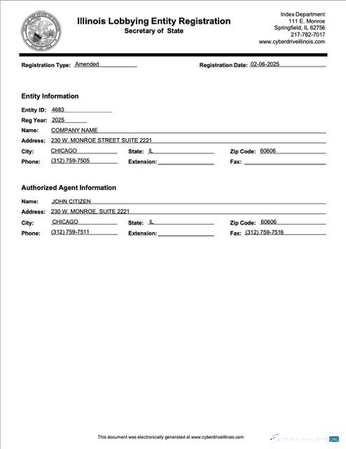 Download USA Illinois registration certificate Word and PDF template Photoshop template